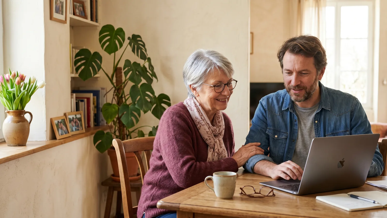Senior serein avec sa mutuelle santé